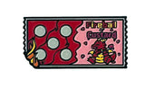 Fireball Custard label with cartoon dragon design on a white background