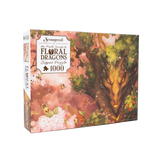 Jigsaw puzzle box featuring a dragon in a floral setting with 'Strangewerk' branding.