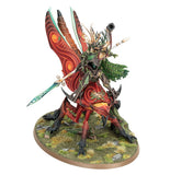 Fantasy figurine with detailed armor and wings on a white background
