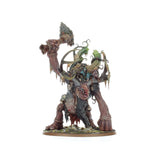 Fantasy figurine with large axe on a white background