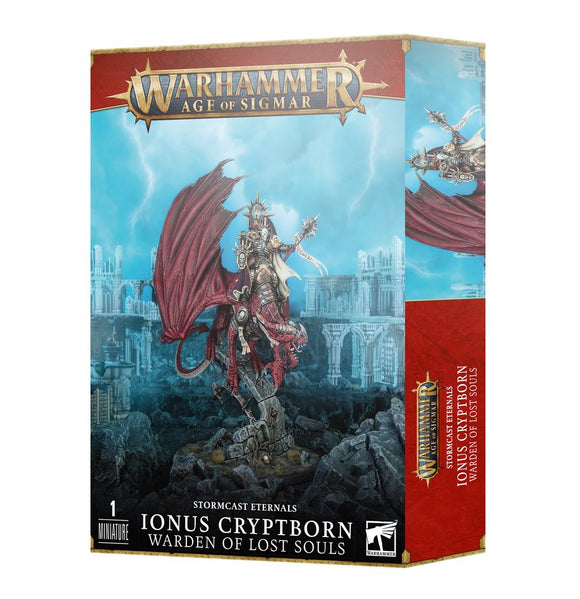 Warhammer Age of Sigmar Ionus Cryptborn figurine packaging on a white background