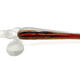 Glass pipe with multicolored interior on a white background