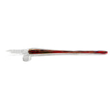Decorative glass object with a red and clear design on a white background