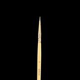 Fine paintbrush with a wooden handle on a black background
