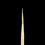 Artiste paintbrush with gold ferrule on a black background