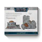 Gothic Sector game box with architectural models on a white background