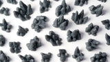 Pattern of gray rocky formations on a white background
