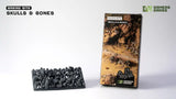 Basing bits and packaging for 'Skulls & Bones' by Gamers Grass on a white background