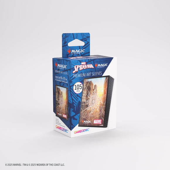 Pack of Marvel Spider-Man premium art sleeves on a white background