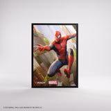 Framed poster of Spider-Man in action with Marvel branding on a white background