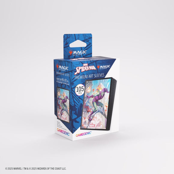 Pack of Marvel Spider-Man premium art sleeves with visible branding on a white background