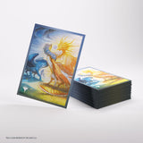 Fantasy-themed trading cards with dragons on a white background