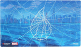 Spider-Man themed playmat with cityscape and spider web design