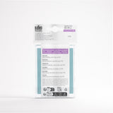 Card game sleeve packaging with text on a white background