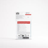 Cardboard packaging with text and product details on a white background
