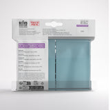 Clear sleeve packaging for board games with text on a white background