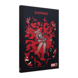 Book titled 'Zombie' with red and black design on a white background