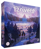 Board game box titled '12 Rivers' with a scenic illustration on the cover.