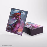 Stack of trading cards with a dragon illustration on a white background