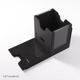 Black display stand for collectible figures on a white background with Lucasfilm logo.