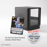 Star Wars card game deck pod with a card featuring a character, on a white background.