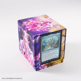 Card display case with floral design and a card inside on a white background