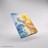 Card holder with artwork of a character and 'Magic' text on a gray background