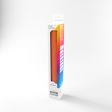 Box of a colorful product with a gradient design on a white background