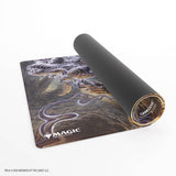 Yoga mat with 'Magic: The Gathering' design on a white background