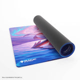 Colorful mouse pad with a rolled-up black mat on a white background