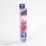 Card game playmat packaging with character illustration on a white background