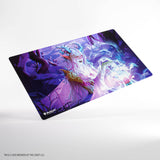 Fantasy-themed mouse pad with character design on a white background