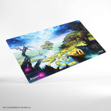 Fantasy-themed playmat with artistic design on a white background
