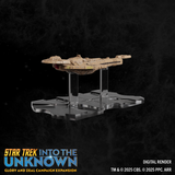 Star Trek model ship on a stand with 'Star Trek Into the Unknown' branding.