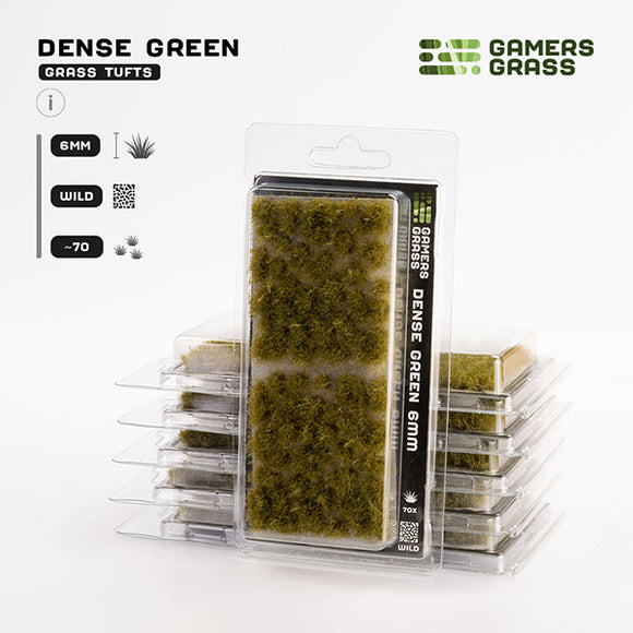 Gamers Grass Tufts: Dense Green 6mm- Wild