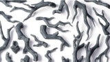Gray coral-like structures on a white background