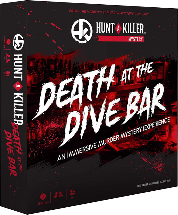 Box for 'Death at the Dive Bar' murder mystery experience by Hunt a Killer.