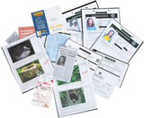 Collection of missing person investigation materials on a white background