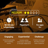 Game box with difficulty, player information, and gameplay duration details.