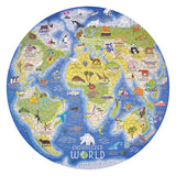 World map with animals and Endangered World branding