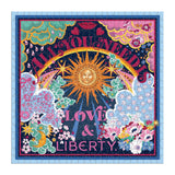 Colorful puzzle with 'All You Need is Love & Liberty' text and sun design.
