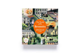 Board game box titled 'The World of the Brontès' with illustrations on a white background
