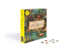 King Arthur-themed puzzle box with scattered pieces on a white background