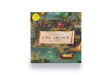 King Arthur themed puzzle box with colorful illustrations on a white background