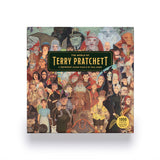 Jigsaw puzzle box featuring characters from The World of Terry Pratchett on a white background