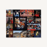 Collage of 'Star Trek' themed cat illustrations with the 'Star Trek Cats' logo.