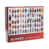 LEGO Ninjago 500-piece puzzle box with character illustrations on a white background