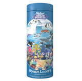  cylindrical puzzle box with ocean-themed design and Ridley's branding