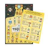 Tequila-themed puzzle with bottles and cocktails on a white background