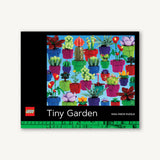 LEGO Tiny Garden puzzle packaging with colorful plants on a blue background